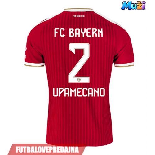 Lacne Muži Futbalové dres Bayern Munich Dayot Upamecano #2 2026-27 Krátky Rukáv - Domáci